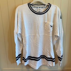 PINK white loungewear crew neck